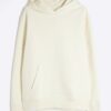 Krämfärgad hoodie med normal passform