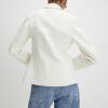 Krämfärgad långärmad dubbelknäppt blazer