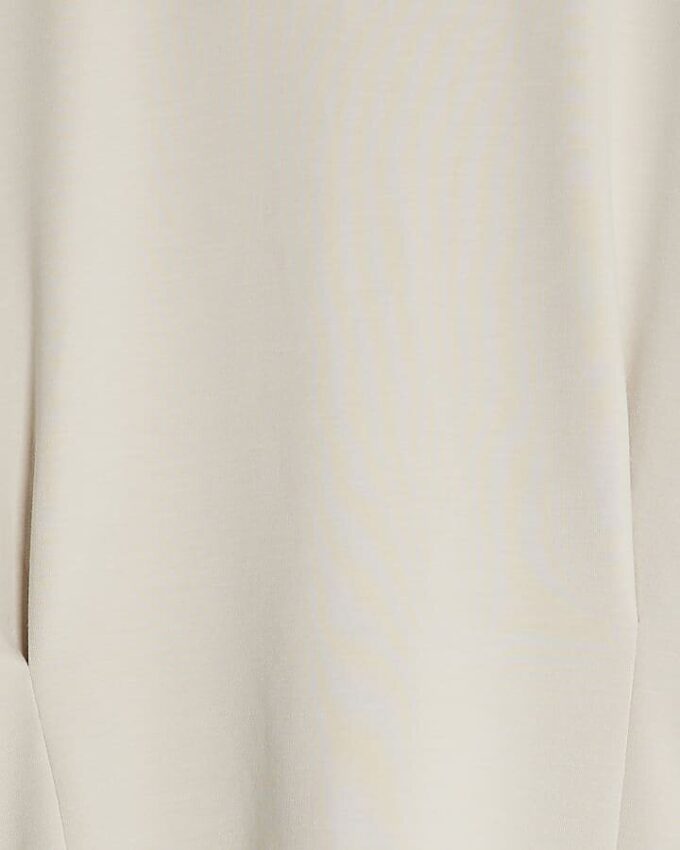 Krämfärgad premium-långärmad batwing-tröja