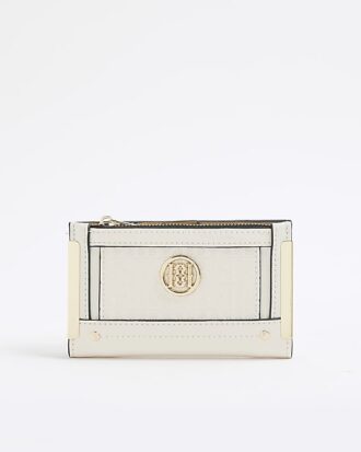 Krämfärgad RR-monogrampräglad miniväska