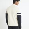 Krämfärgad slim fit-jacka med färgblock