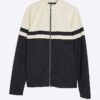 Krämfärgad slim fit-jacka med färgblock
