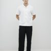 Krämfärgad slim fit-skjorta med revers