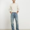 Krämfärgad slim fit-tröja