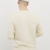 Krämfärgad slim fit-tröja med broderi