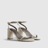 Cream Wide Fit Block Heeled Open Toe Sandals