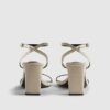 Cream Wide Fit Block Heeled Open Toe Sandals