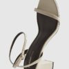 Cream Wide Fit Block Heeled Open Toe Sandals