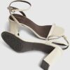 Cream Wide Fit Block Heeled Open Toe Sandals
