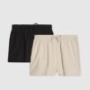 Krämsvarta shorts i linneblandning