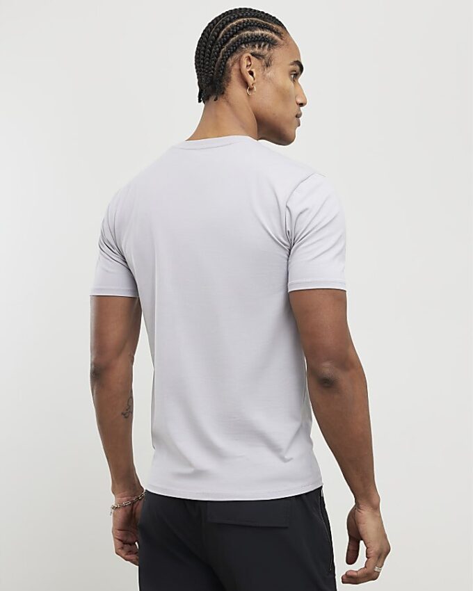 Lila muskelfit-T-shirt