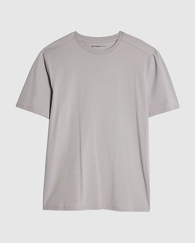 Lila muskelfit-T-shirt