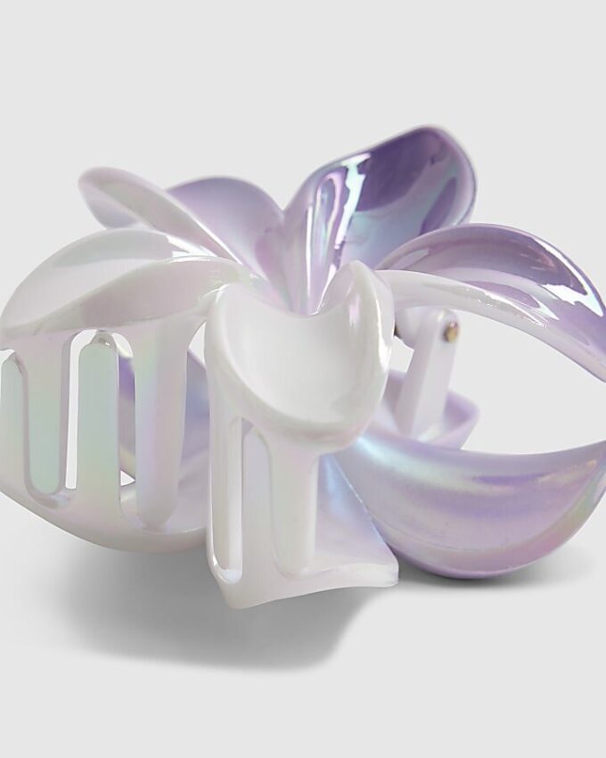 Lila ombré hårklämma med blommor