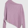 Lila ribbad off shoulder-tröja