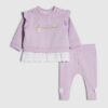 Lila vackert sweatshirtset för babyflickor