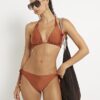 Lila vändbar flätad bikinitrosa
