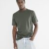 Marinblå 3-pack kortärmad slim fit-T-shirt