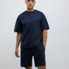 Marinblå boxy fit-T-shirt och shorts i set Marinblå boxy fit-T-shirt och shorts i set