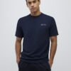 Marinblå kortärmad slim fit Ame Saint T-shirt