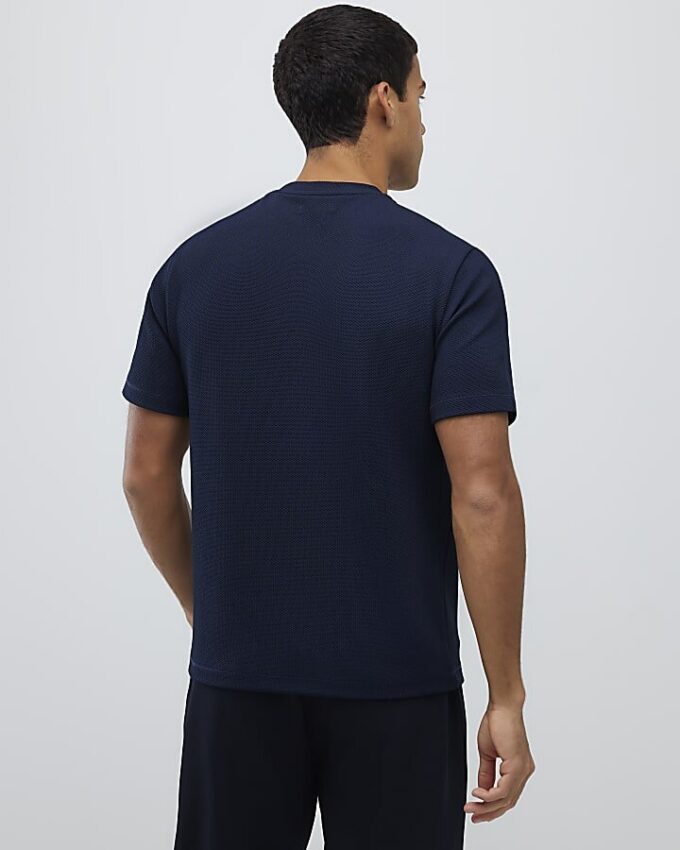 Marinblå kortärmad slim fit Ame Saint T-shirt