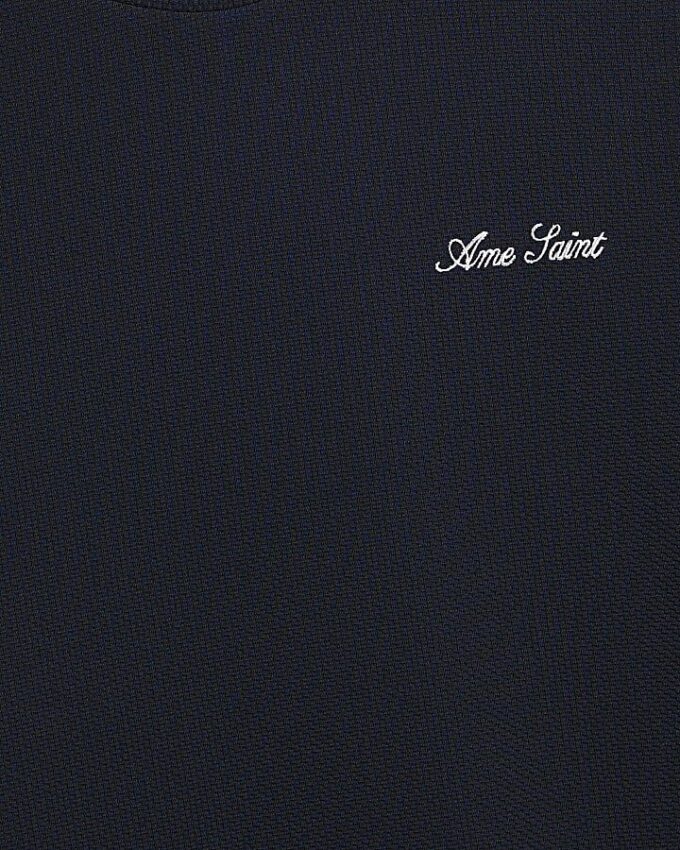 Marinblå kortärmad slim fit Ame Saint T-shirt