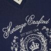 Marinblå långärmad tröja med Heritage Crest-brodyr
