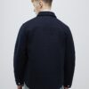 Marinblå overshirt med rundad fåll