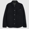 Marinblå overshirt med rundad fåll