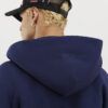 Marinblå oversized hoodie med dragkedja