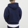 Marinblå oversized hoodie med dragkedja