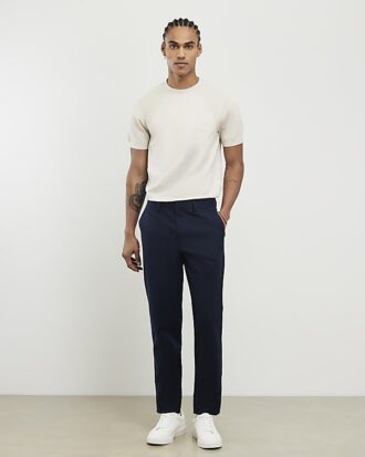 Marinblå slim fit-chinos