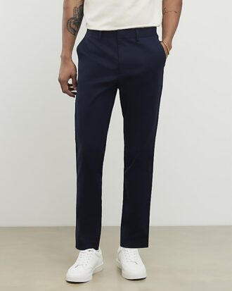 Marinblå slim fit-chinos