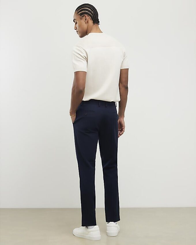 Marinblå slim fit-chinos