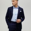 Marinblå slim fit-kostymjacka med rutmönster Marinblå slim fit-kostymjacka med rutmönster