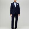 Marinblå slim fit-kostymjacka med rutmönster Marinblå slim fit-kostymjacka med rutmönster