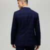 Marinblå slim fit-kostymjacka med rutmönster Marinblå slim fit-kostymjacka med rutmönster