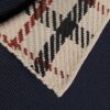 Marinblå slim fit-polotröja med rutig krage