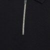 Marinblå slim fit-polotröja med texturerad dragkedja