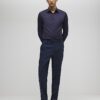 Marinblå slim fit premium formell skjorta