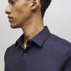 Marinblå slim fit premium formell skjorta