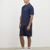 Marinblå slim fit-shorts med texturerad kant
