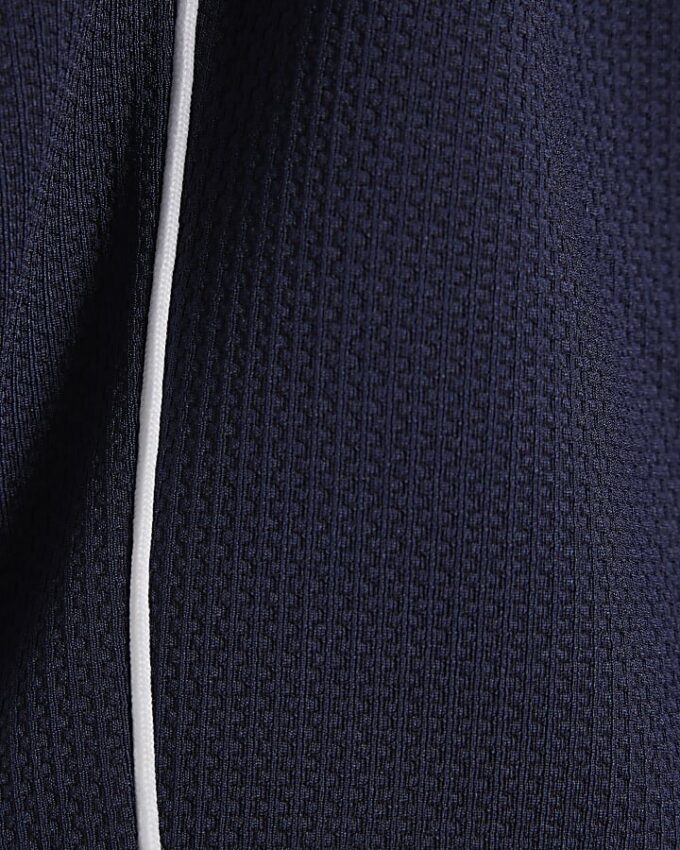 Marinblå slim fit-shorts med texturerad kant