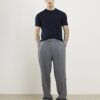 Marinblå slim fit-stickad T-shirt