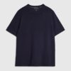 Marinblå slim fit-stickad T-shirt