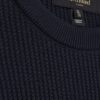 Marinblå slim fit-tröja i våffelstickad trikå