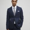 Marinblå stretchig slim fit-kostymjacka