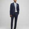 Marinblå stretchig slim fit-kostymjacka