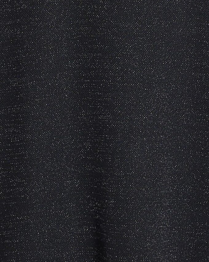 Marinblå topp med hög hals och glitter