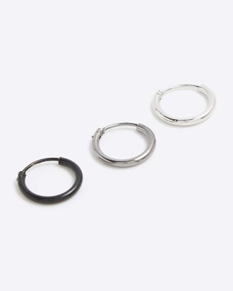 Metallpaket med 3 multi-blandade hoop-örhängen