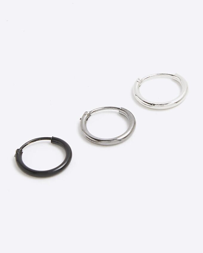 Metallpaket med 3 multi-blandade hoop-örhängen